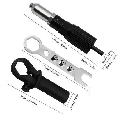 Drill Rivet Adapter Set — Convert Any Drill Into a Riveting Tool