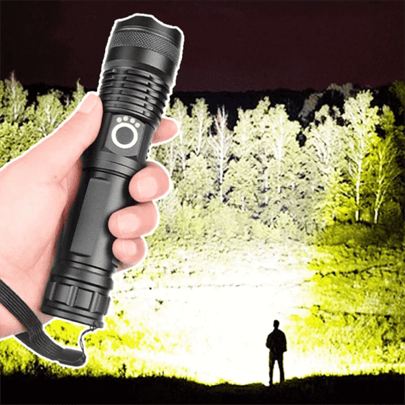 Ultra-Bright XHP50.2 LED Flashlight — High-Lumen Tactical Torch