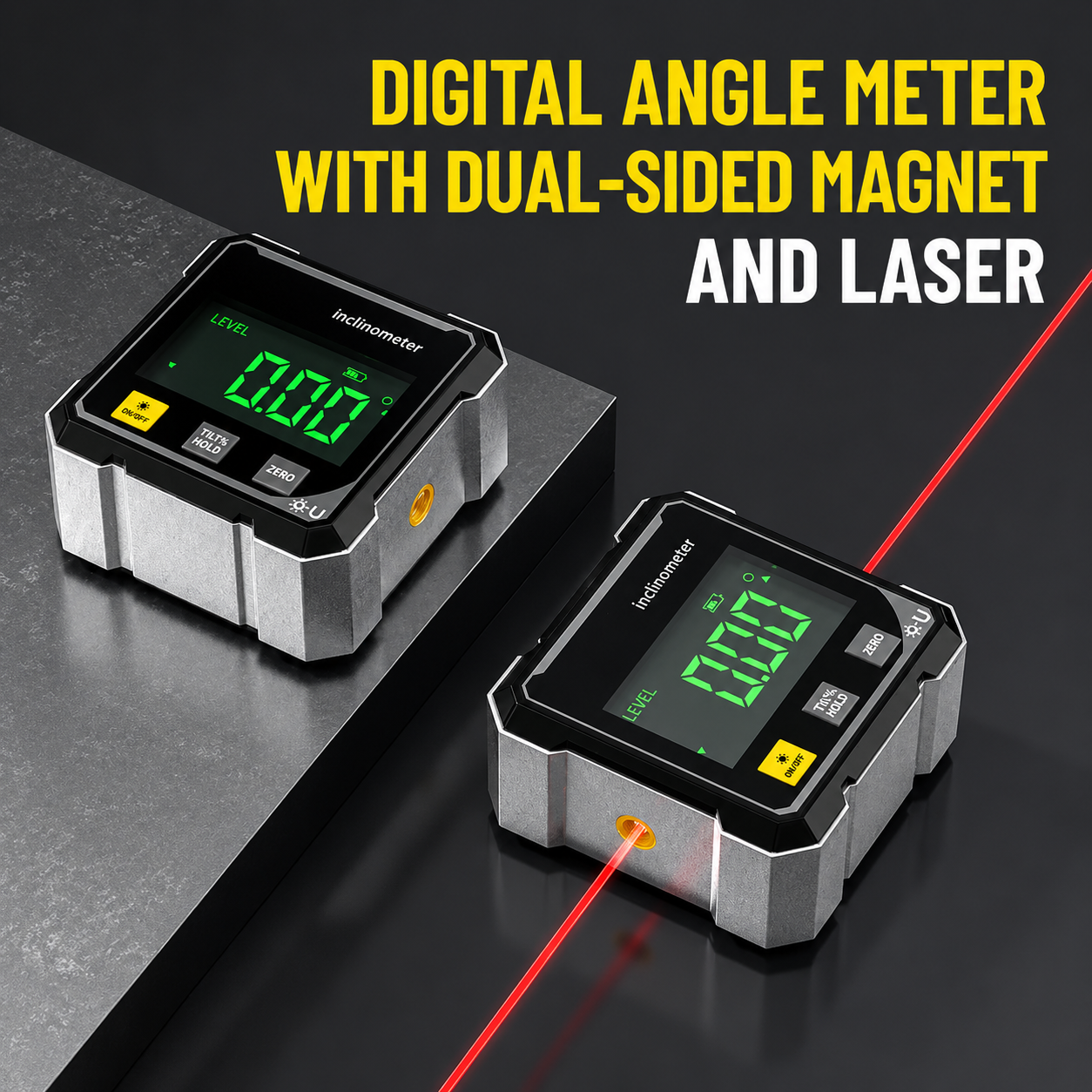 Digital Angle Finder — Dual-Laser Magnetic Measuring Tool