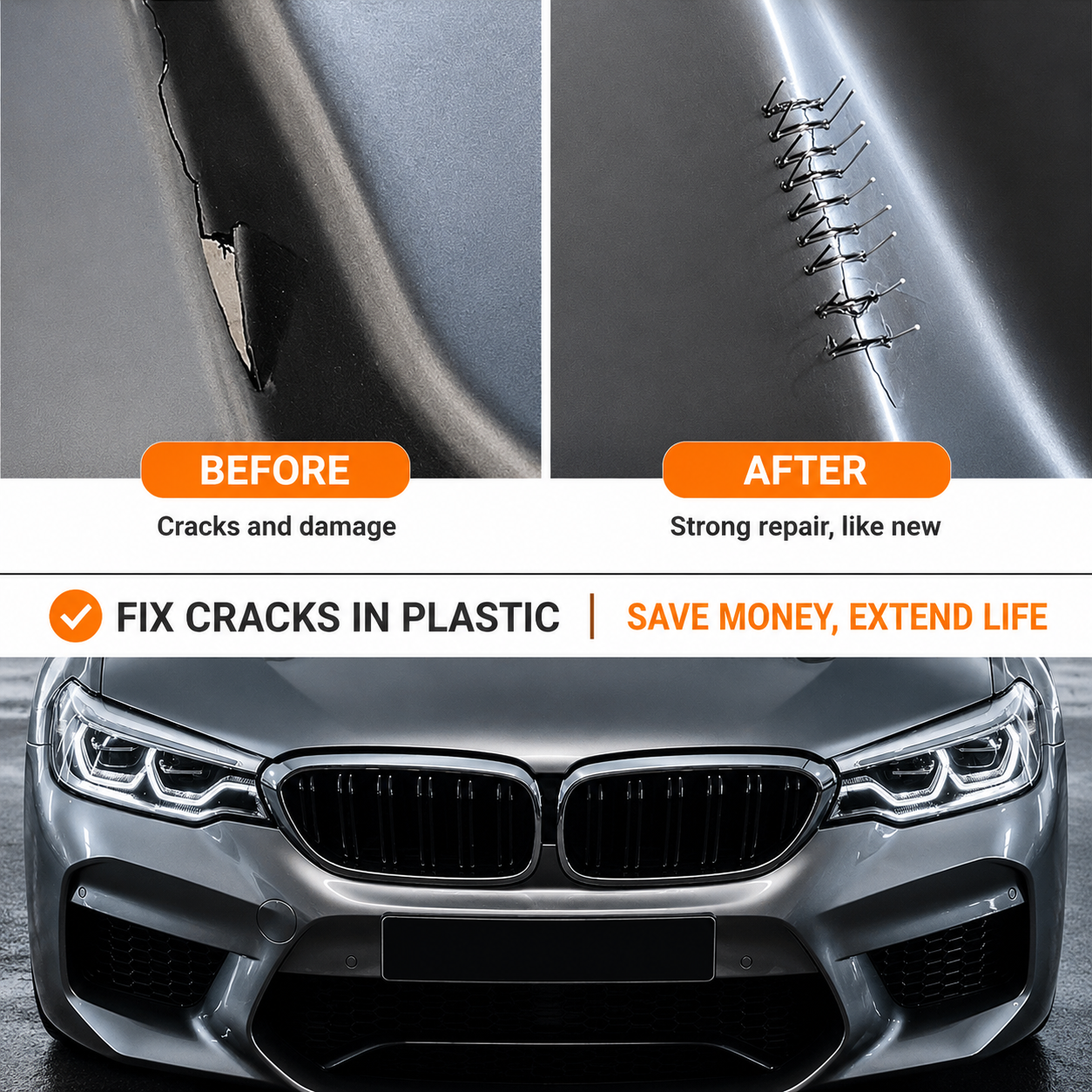 Plastic Repair Welding Kit — Reinforcing Hot Staple Repair Tool