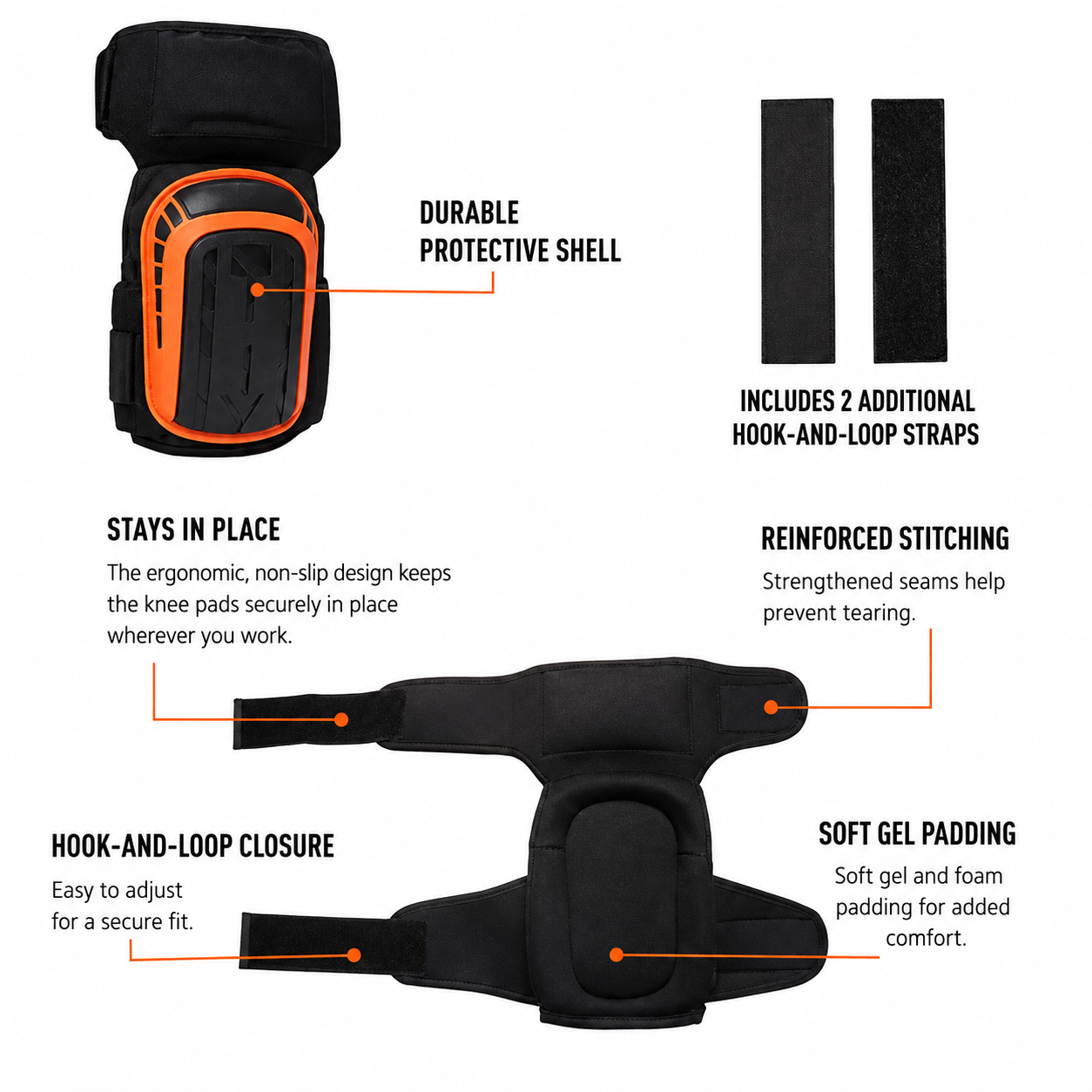Pro Gel Knee Pads — Heavy-Duty Work Knee Protection