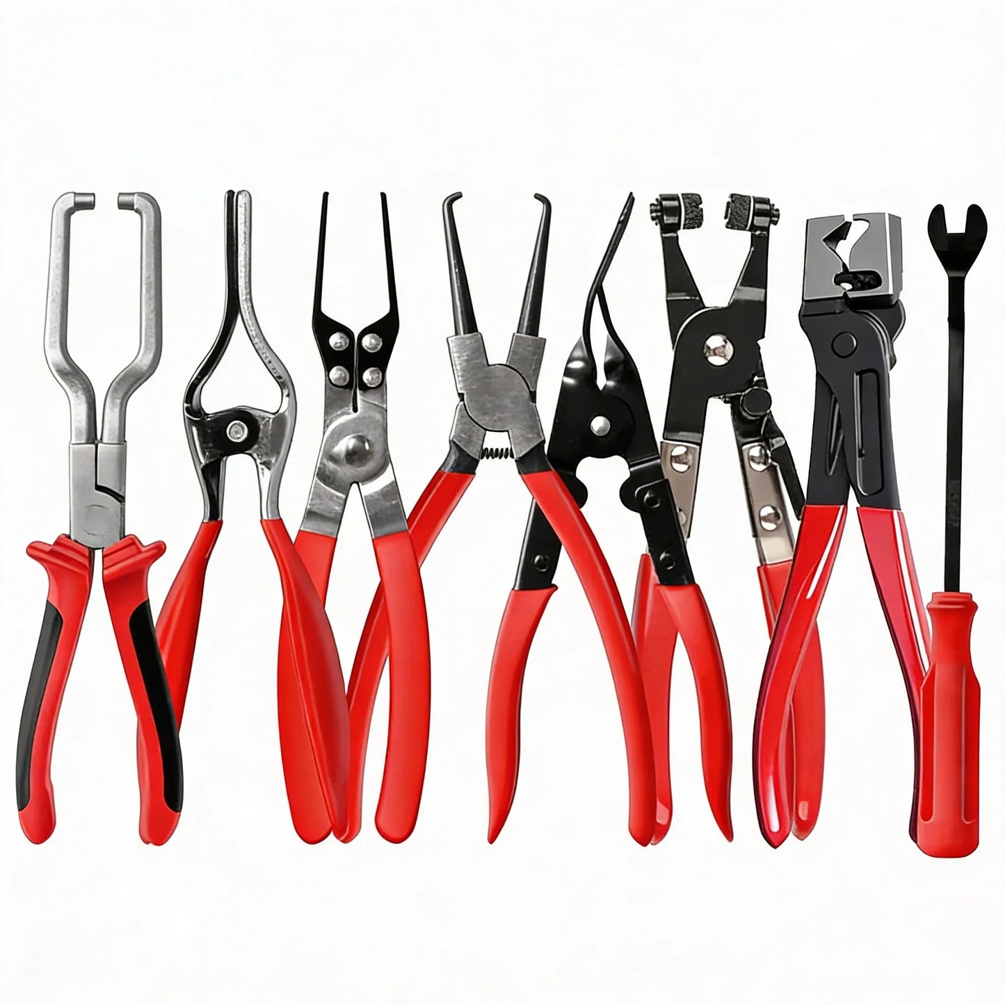 Hose Clamp Pliers Set — Straight & Angled Spring Clamp Tool Kit
