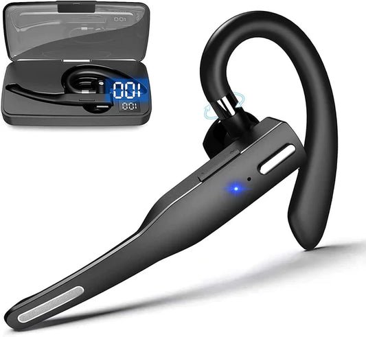 Bluetooth 5.1 Noise-Cancelling Trucker Headset — Dual Mic Wireless Earpiece