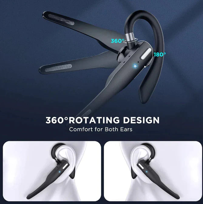 Bluetooth 5.1 Noise-Cancelling Trucker Headset — Dual Mic Wireless Earpiece