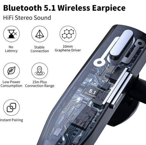 Bluetooth 5.1 Noise-Cancelling Trucker Headset — Dual Mic Wireless Earpiece
